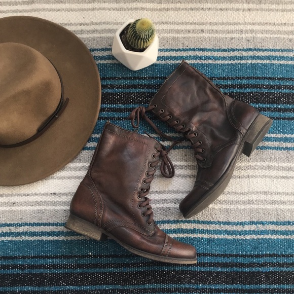 Steve Madden Shoes - Steve Madden Troopa Brown Combat Boots 7.5